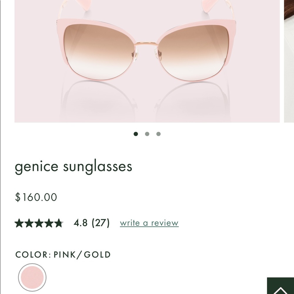 Kate Spade Genice sunglasses in pink/gold
